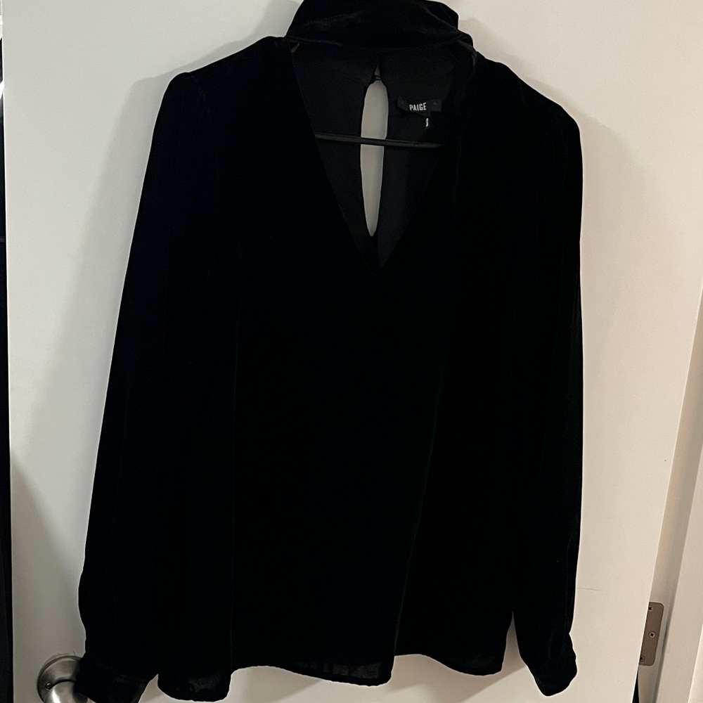 PAIGE Black Velvet Blouse